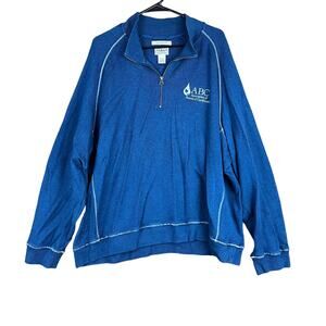 LL Bean Mens Sweatshirt Blue Traditional Fit 100% Cotton 1/4 Zip Pullover XXL